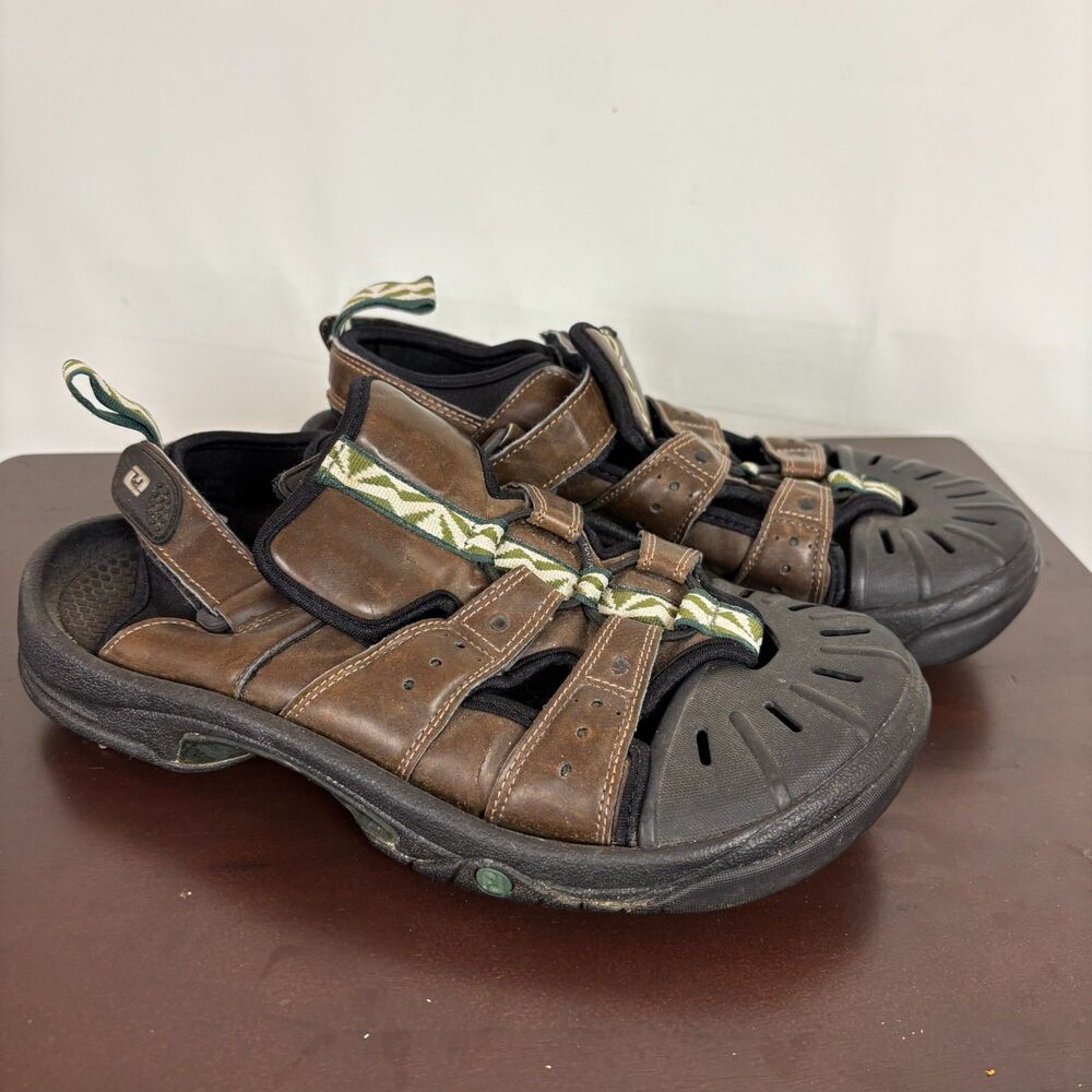 Footjoy Brown Leather Spike Sandals Men's 9